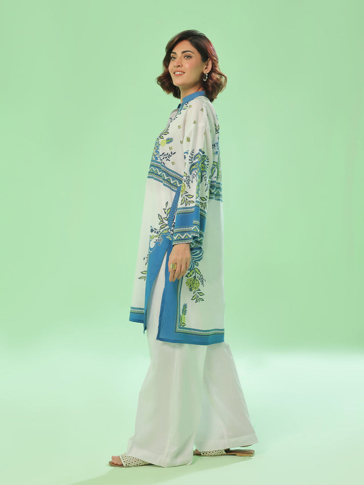 Oaks - Printed Pret & Unstitched Lawn Blue - 1 Piece