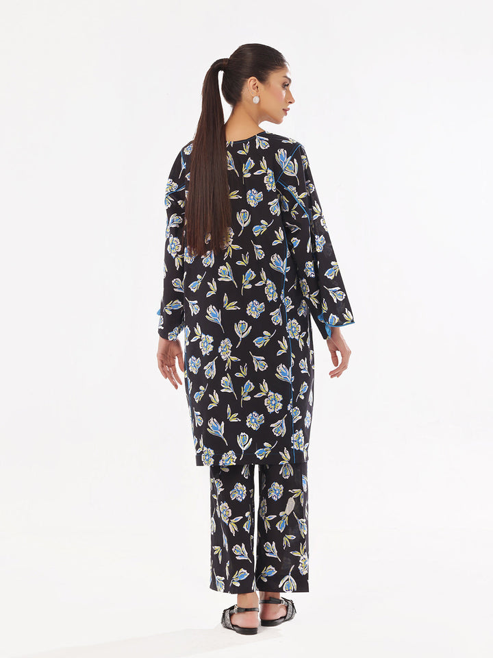 Oaks - Printed Pret &amp; Unstitched Shirt Trouser Swiss Lawn Black - 2 Piece