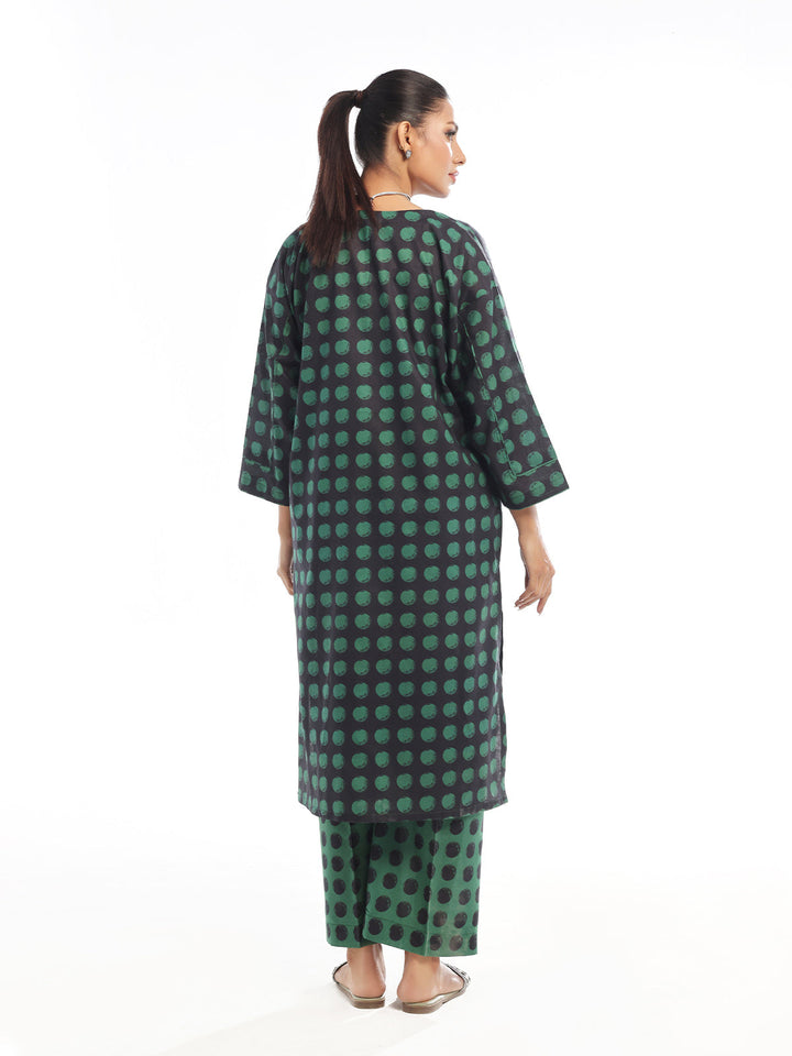 Oaks - Printed Pret &amp; Unstitched Shirt Trouser Swiss Lawn Green - 2 Piece