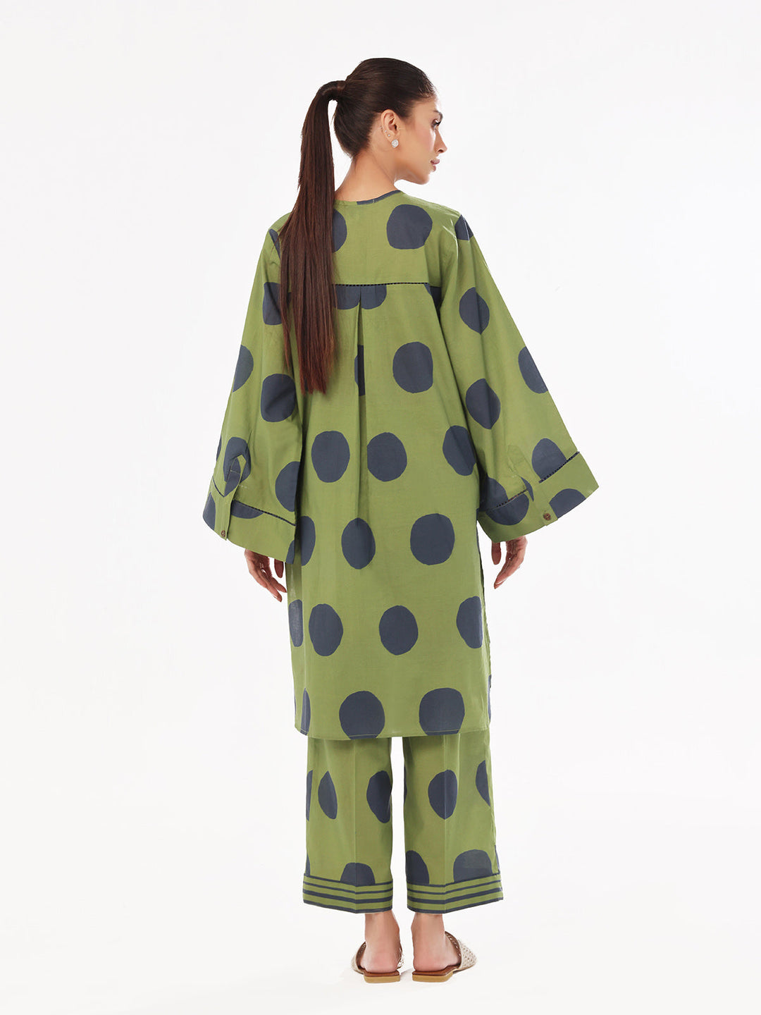 Oaks - Printed Pret & Unstitched Shirt Trouser Swiss Lawn Green - 2 Piece