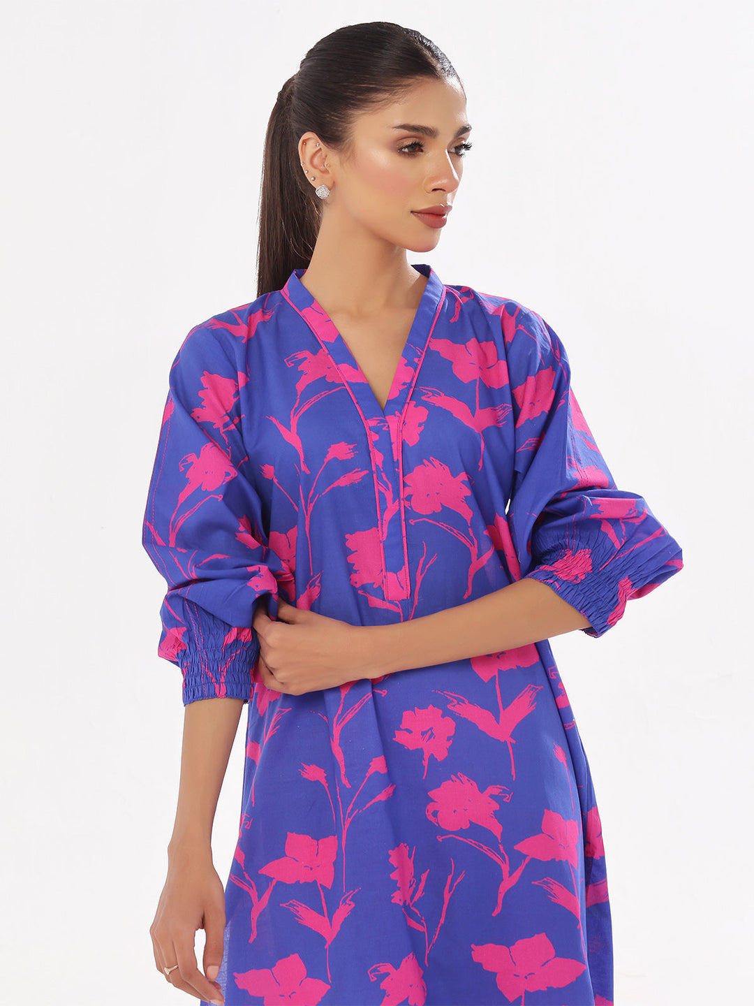 Oaks - Printed Pret & Unstitched Shirt Trouser Swiss Lawn Pink - 2 Piece