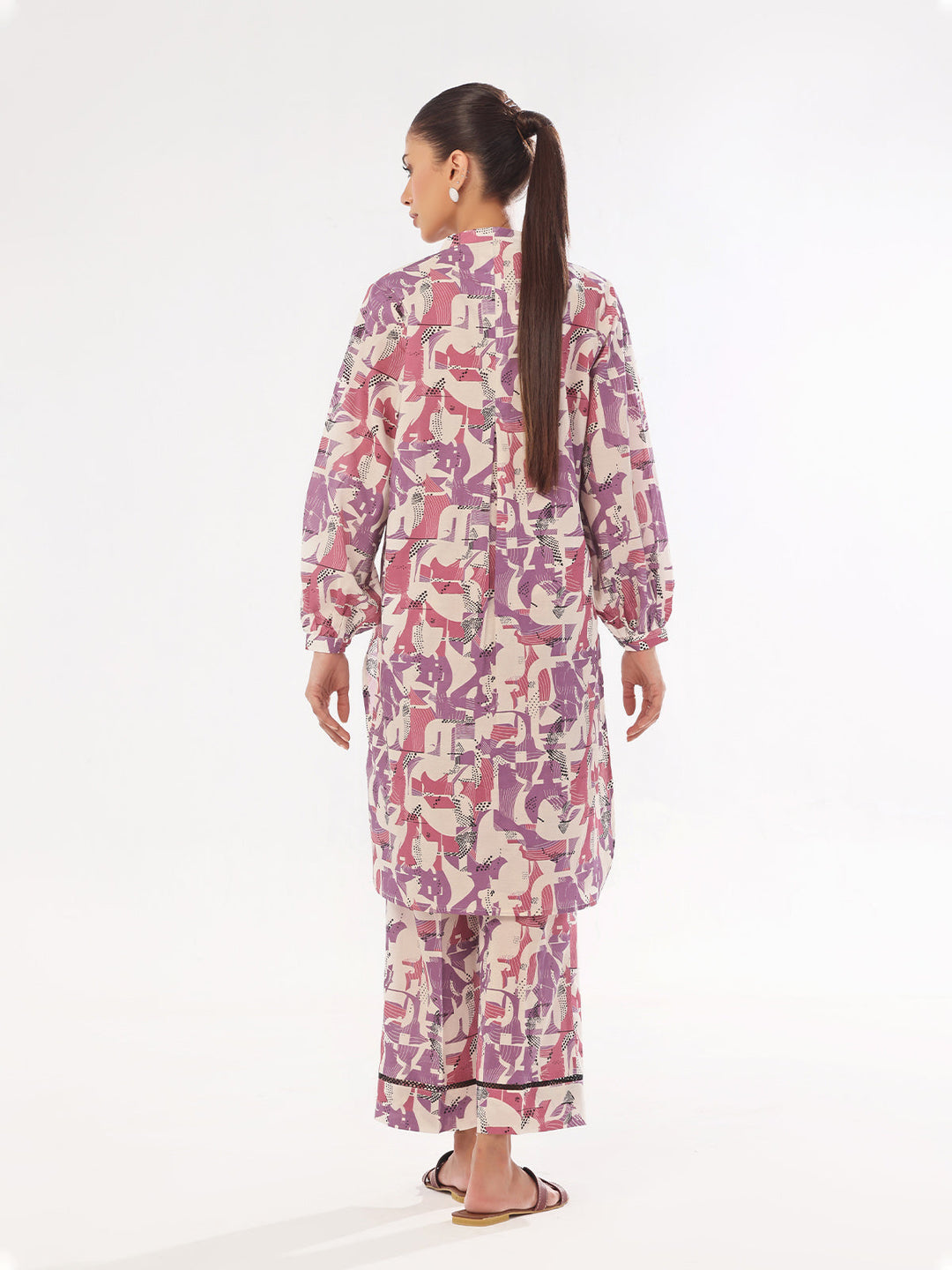 Oaks - Printed Pret & Unstitched Shirt Trouser Swiss Lawn Purple - 2 Piece