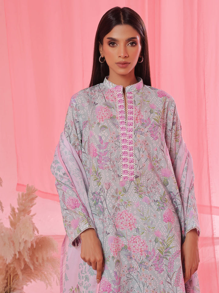 Oaks - Printed Pret &amp; Unstitched Suit Lawn Ferozi - 3 Piece