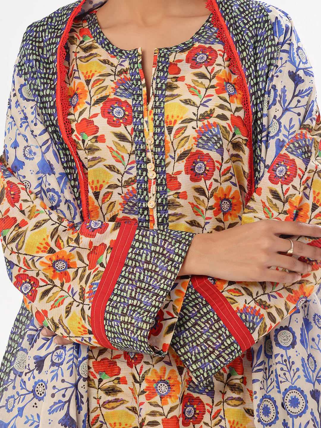 Oaks - Printed Pret & Unstitched Suit Masoori Lawn Blue - 3 Piece