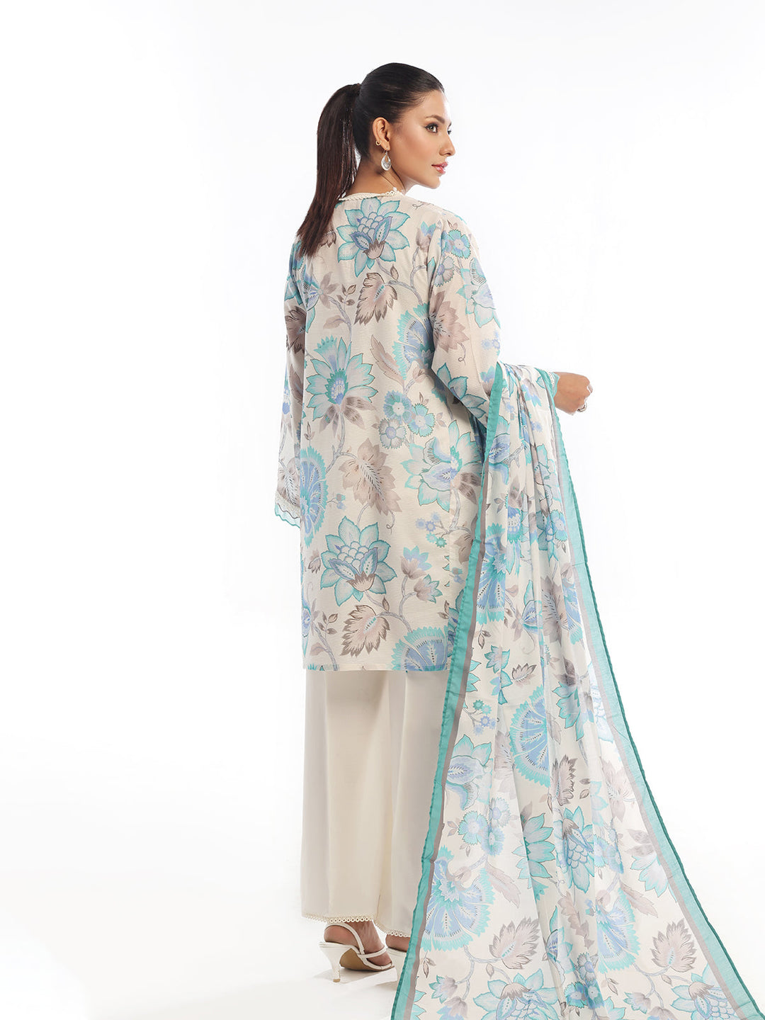 Oaks - Printed Pret &amp; Unstitched Suit Masoori Lawn Blue - 3 Piece
