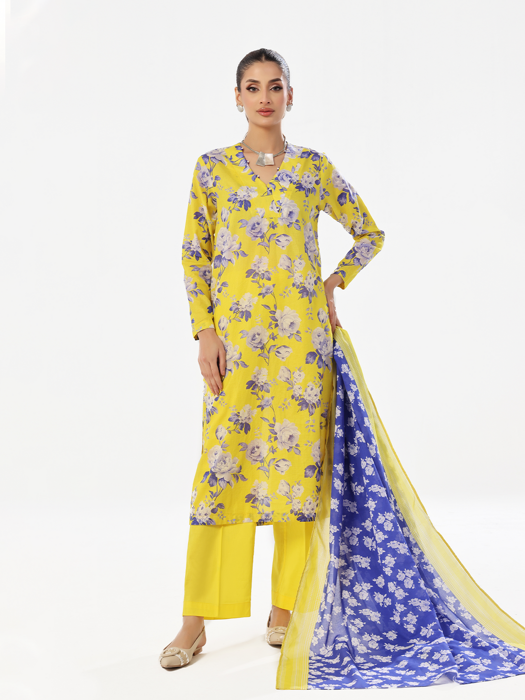 Oaks - Printed Pret & Unstitched Suit Masoori Lawn Yellow - 3 Piece