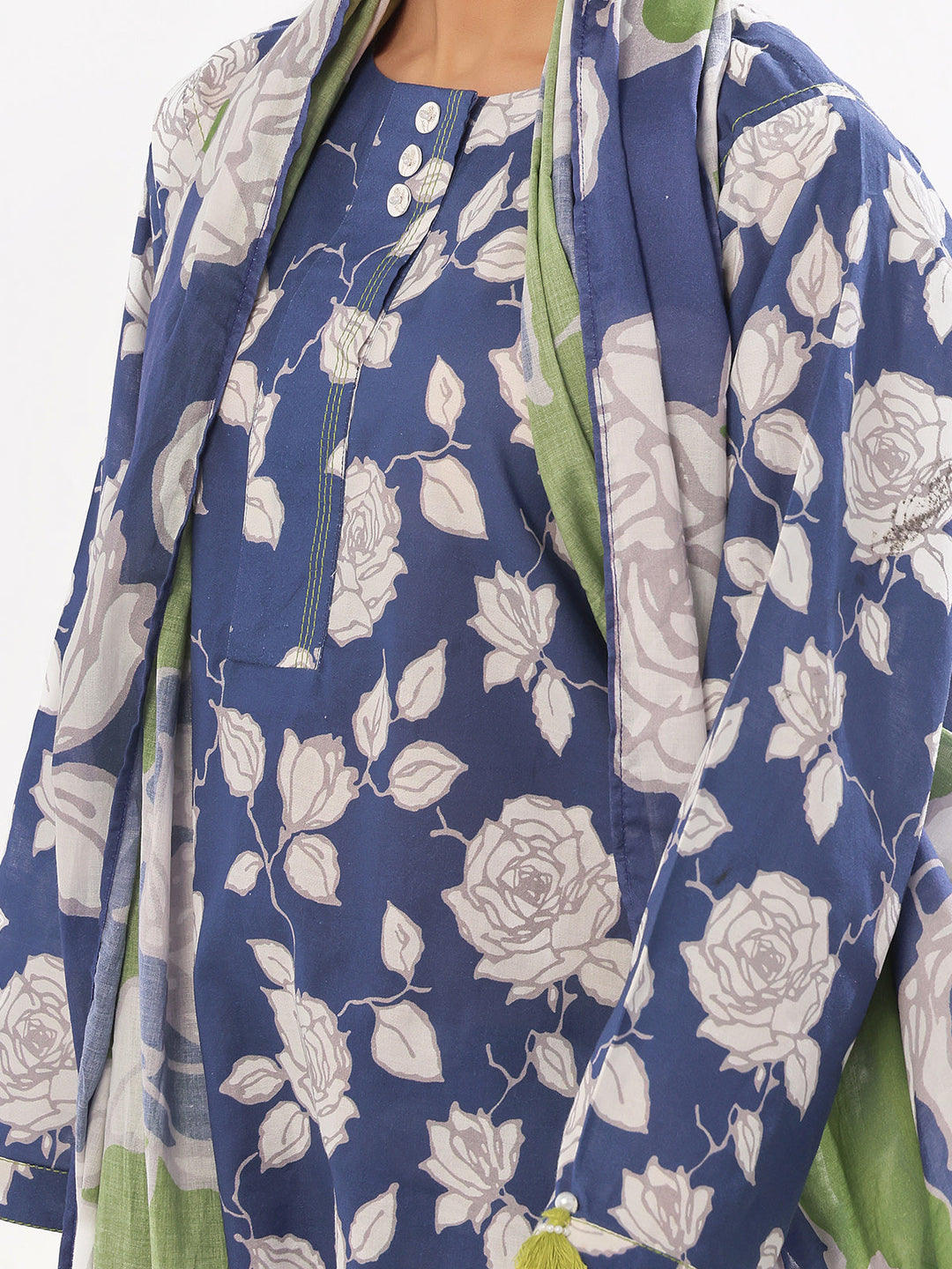 Oaks - Printed Pret &amp; Unstitched Suit Swiss Lawn Blue - 3 Piece