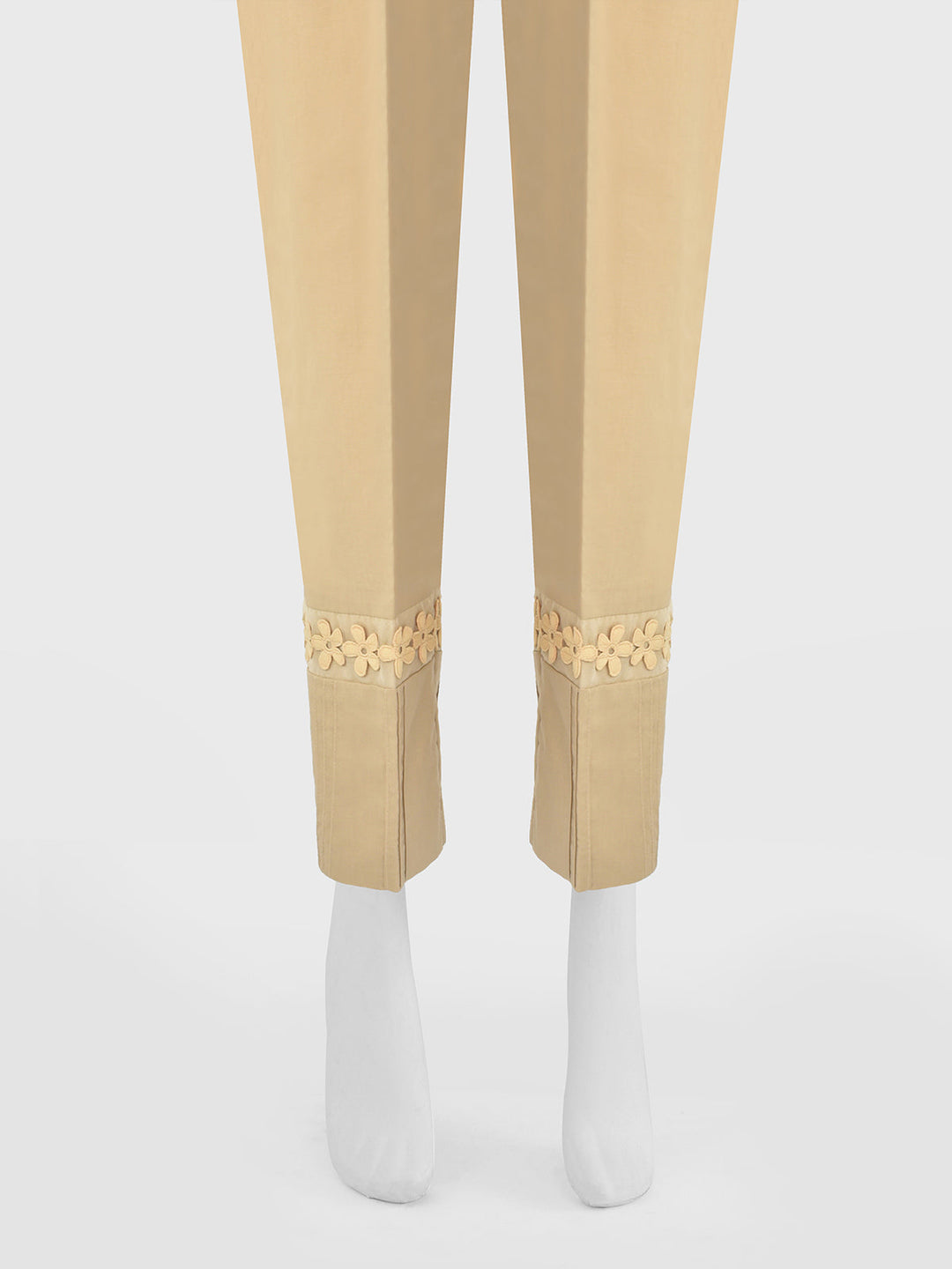 Oaks - Women Beige Cambric Trouser  - 1 Piece