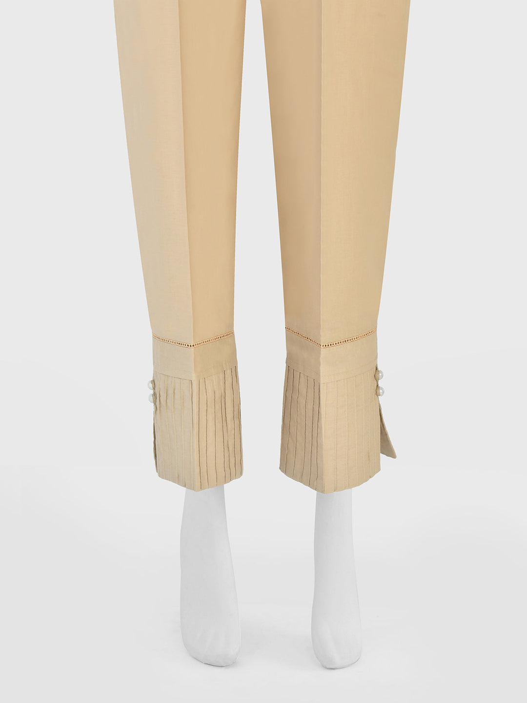Oaks - Women Beige Lawn Trouser  - 1 Piece