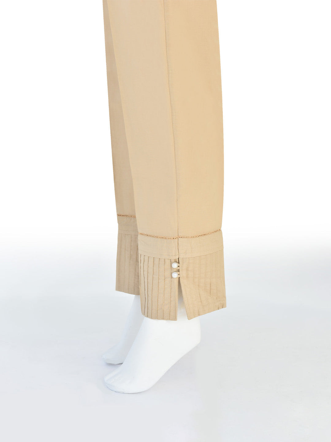 Oaks - Women Beige Lawn Trouser  - 1 Piece