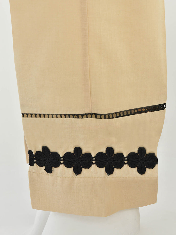 Oaks - Women Beige Lawn Trouser  - 1 Piece