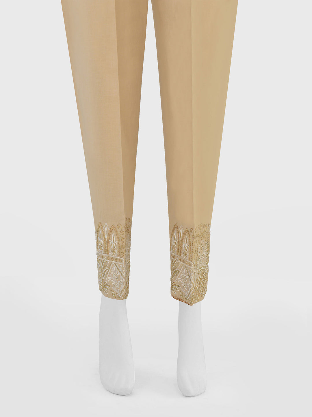 Oaks - Women Beige Lawn Trouser  - 1 Piece