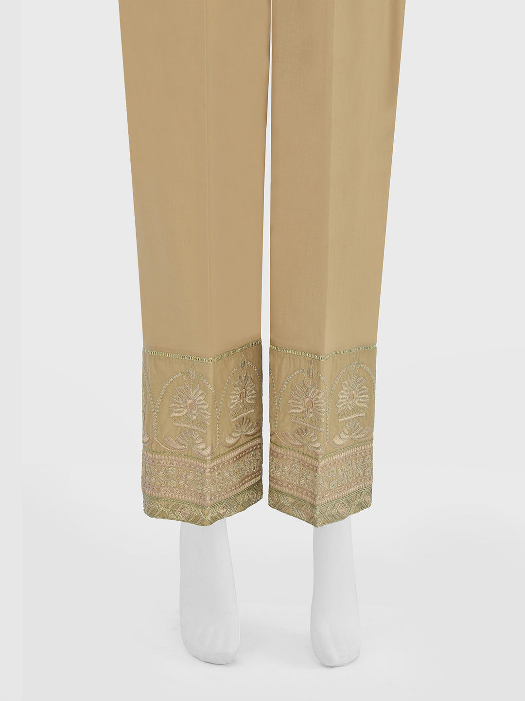 Oaks - Women Beige Lawn Trouser  - 1 Piece