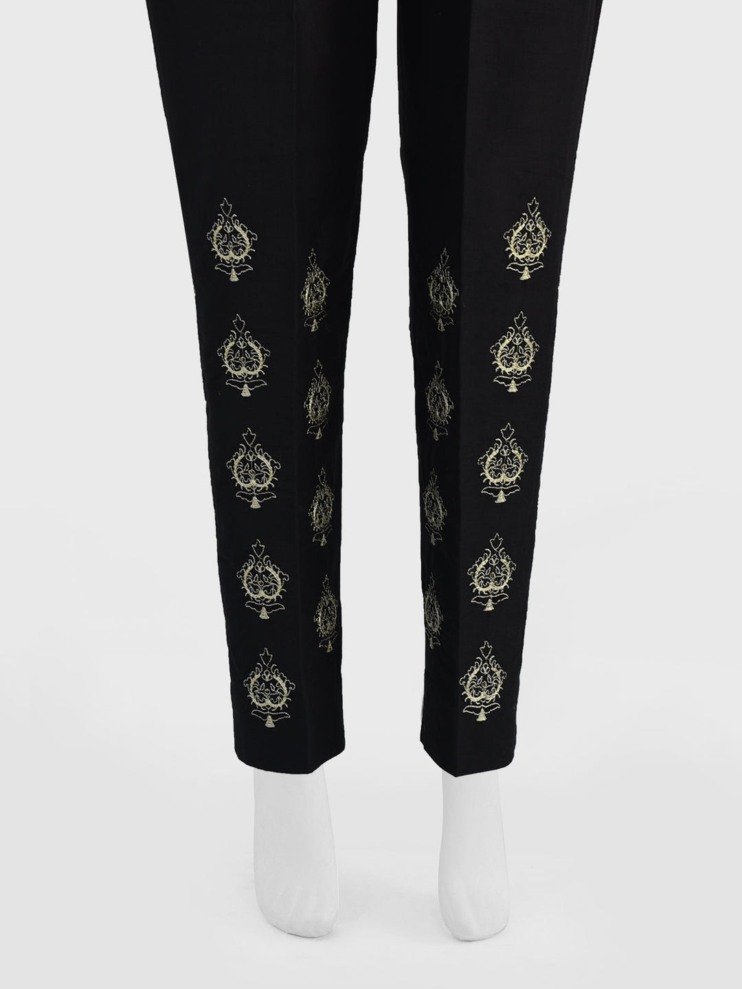 Oaks - Women Black Dyed Embroidered Trouser  - 1 Piece