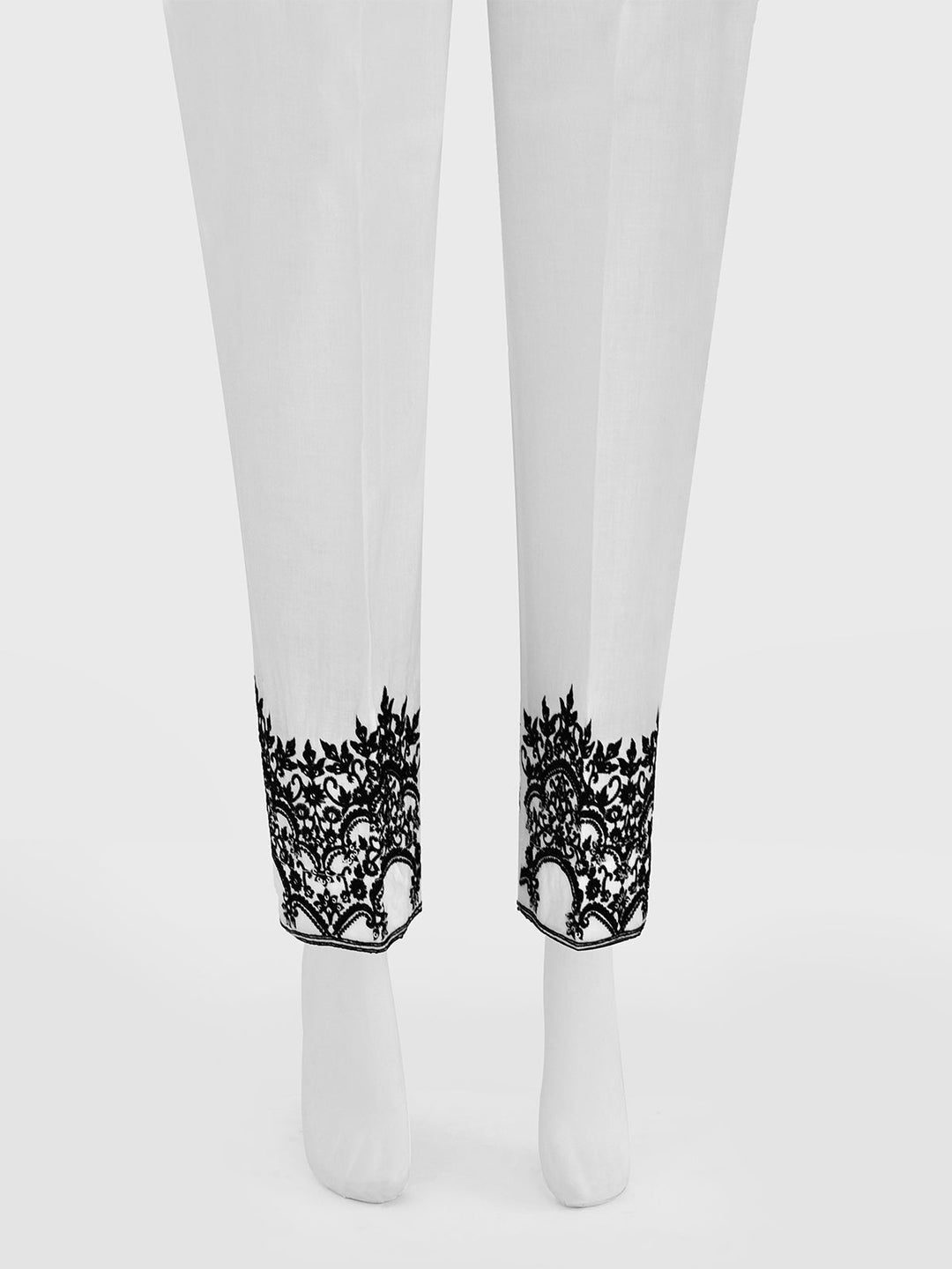 Oaks - Women White Lawn Trouser  - 1 Piece