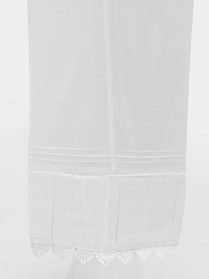 Oaks - Women White Lawn Trouser  - 1 Piece