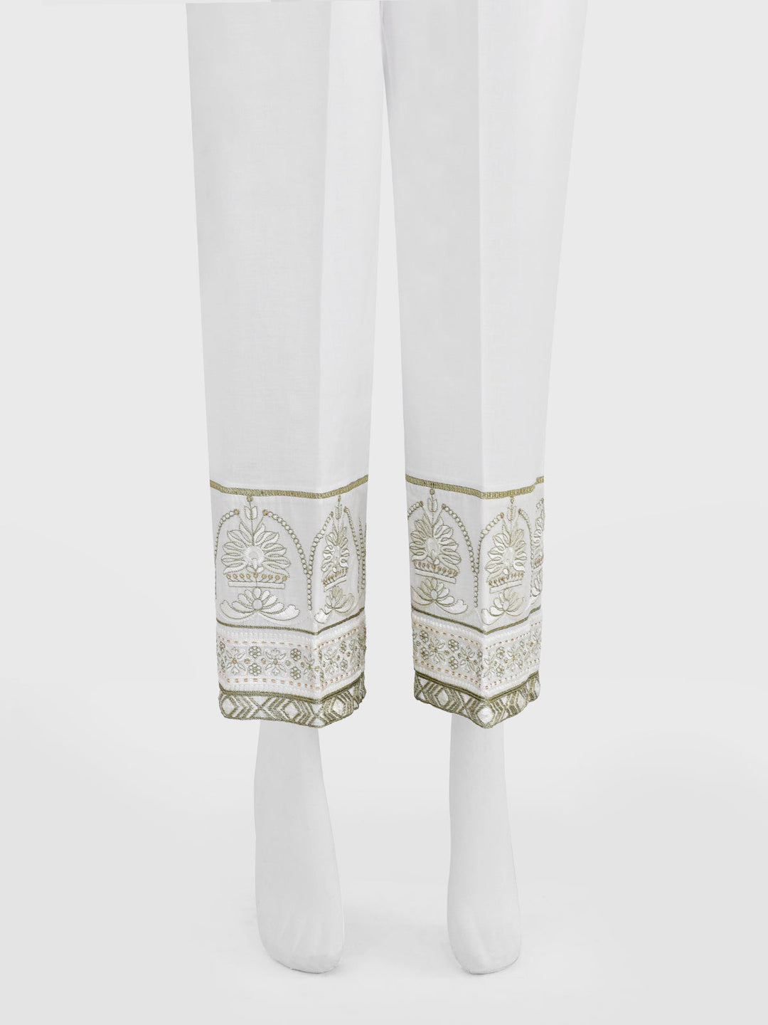 Oaks - Women White Lawn Trouser  - 1 Piece