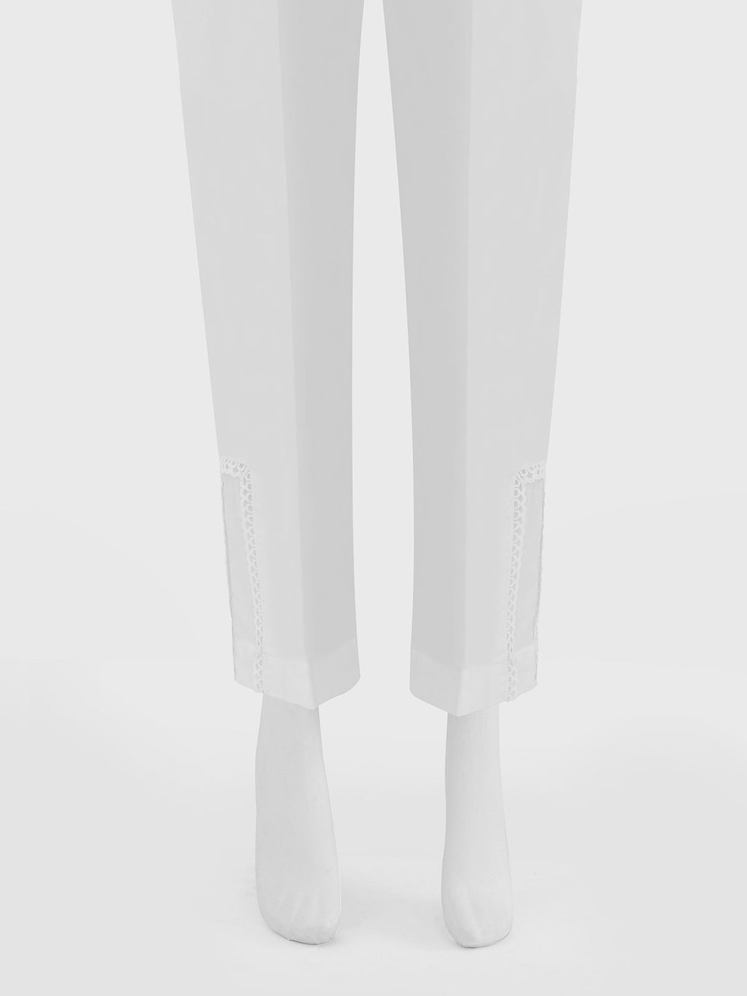 Oaks - Women White Silk Blend Trouser  - 1 Piece