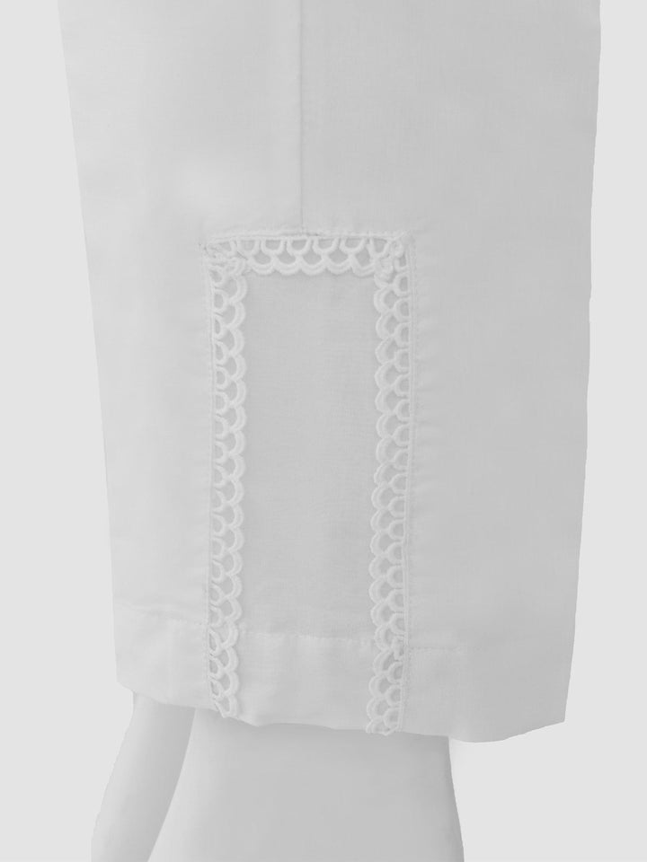 Oaks - Women White Silk Blend Trouser  - 1 Piece