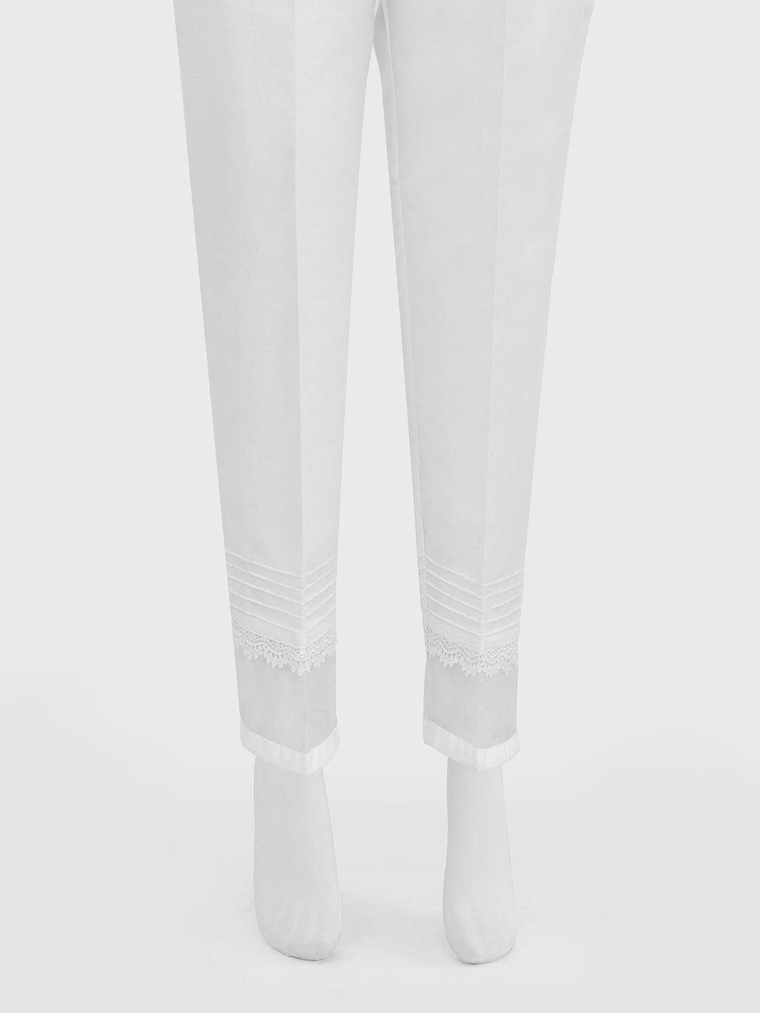 Oaks - Women White Silk Blend Trouser  - 1 Piece