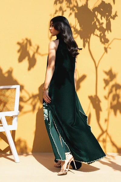 Sania Maskatiya - Ola Velvet,Rawsilk Suit For Women - Bottle Green 3 Piece