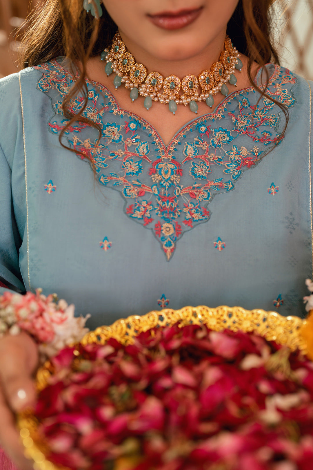 Omal by Komal - Hoorain - Blue - 3 Piece
