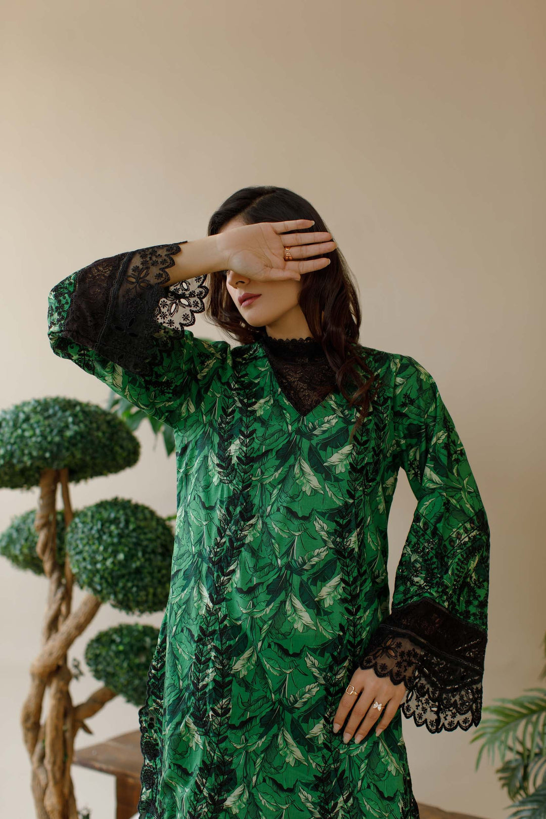 Ombrella - Garden glam - Embroidered - Lawn - 3 Piece