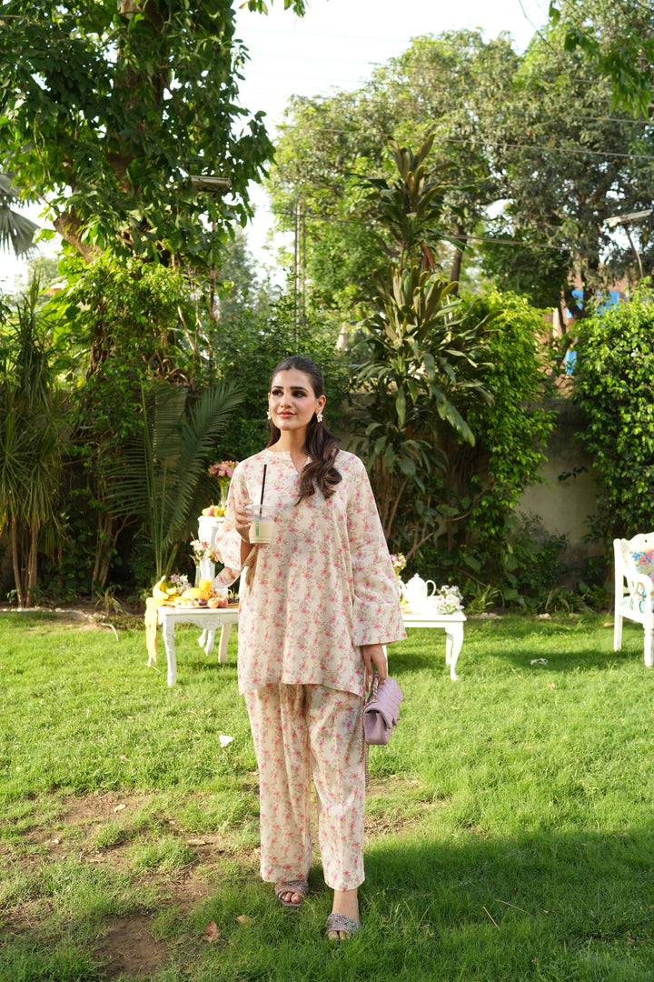 Ombrella - Soft blossom coord Lawn Co-Ord Set For Women - 2 Piece