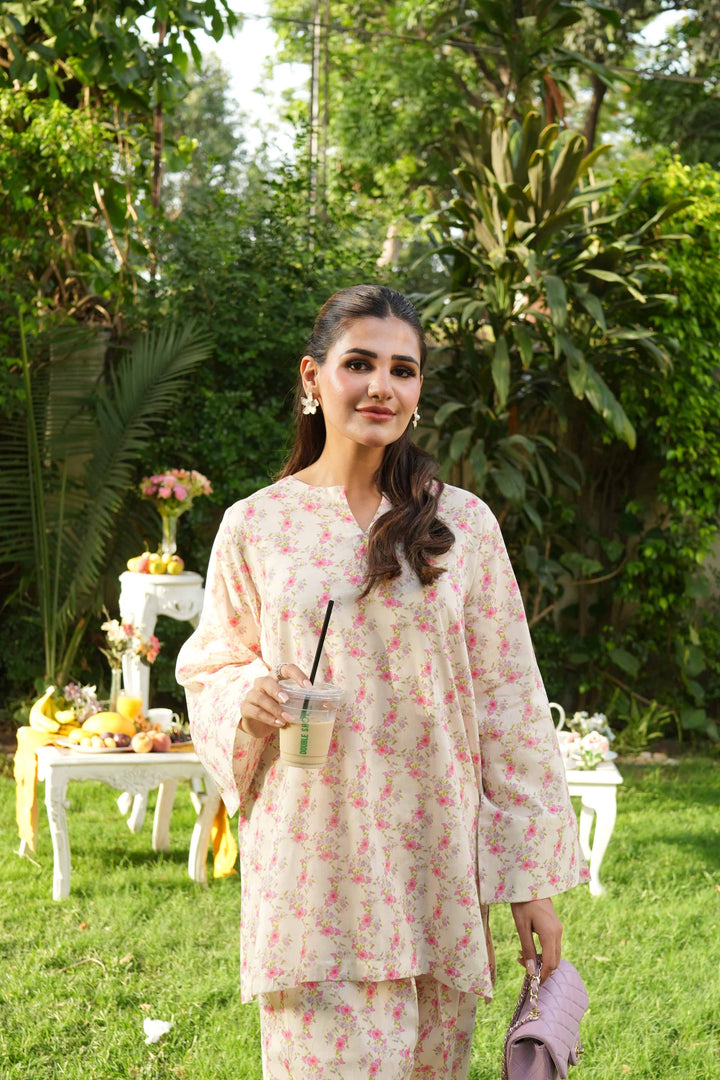 Ombrella - Soft blossom coord Lawn Co-Ord Set For Women - 2 Piece