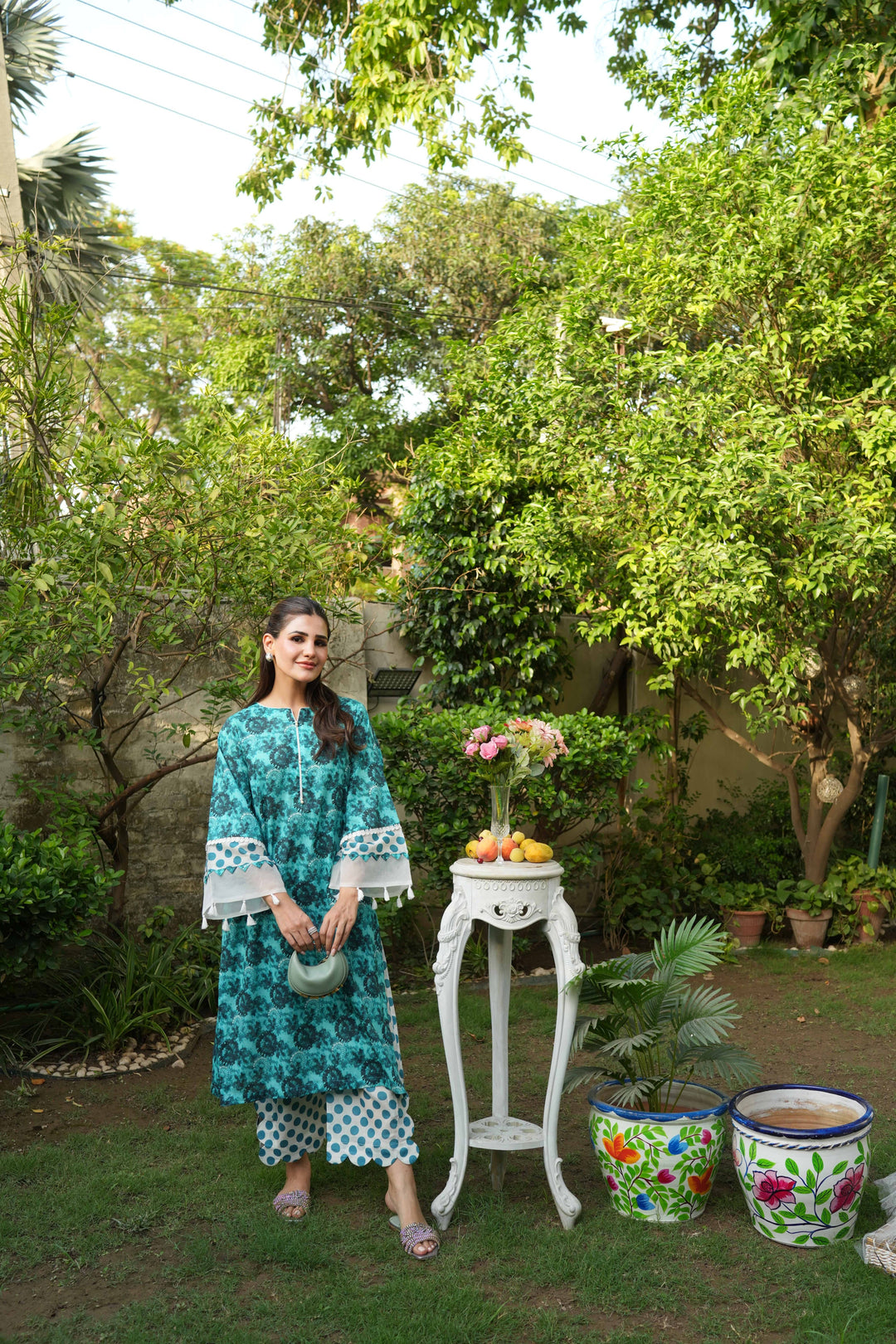 Ombrella - Turquoise Oasis Lawn Co-Ord Set For Women - 2 Piece