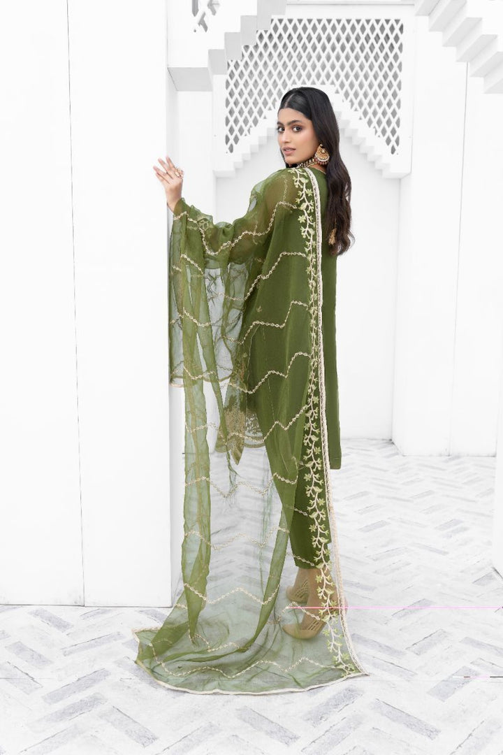 Laleen - Onyx Organza Suit For Women - Green - 3 Piece