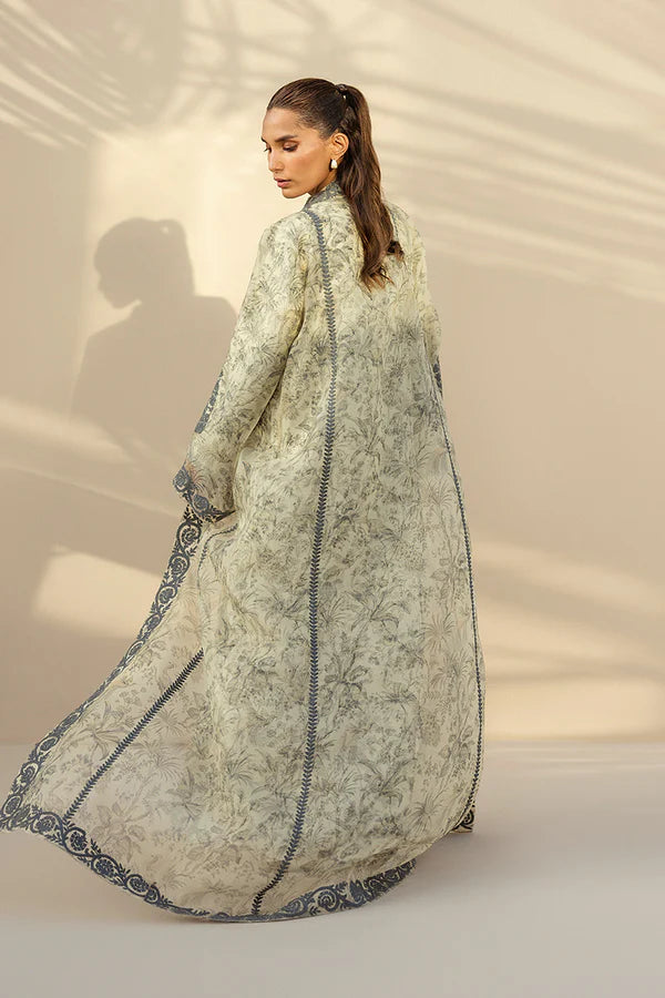 Sania Maskatiya - Orla - Organza , RawSilk - Ivory/Celadon/Dove Grey - 2 Piece