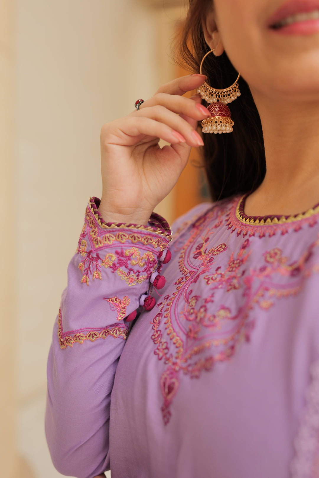 Omal by Komal - Minha - Lavender - Lawn & Chiffon - 3 Piece