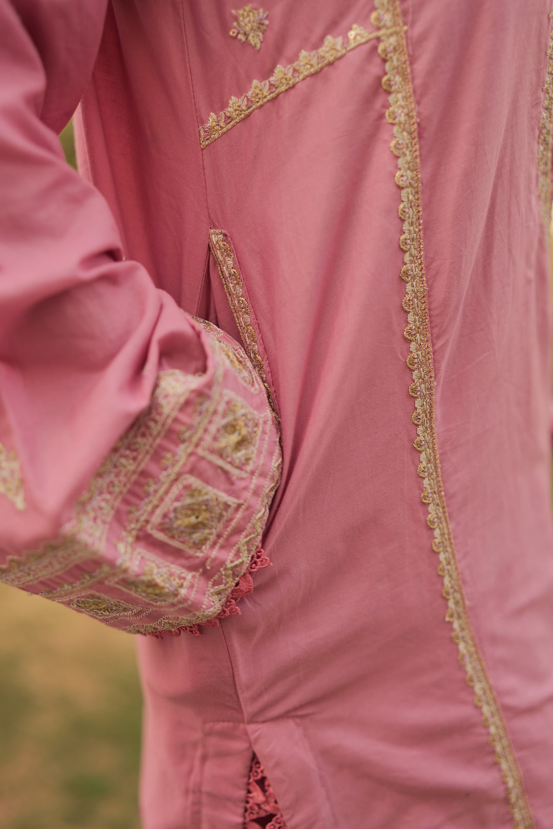 Omal by Komal - Faria - Pink - Lawn & Chiffon - 3 Piece