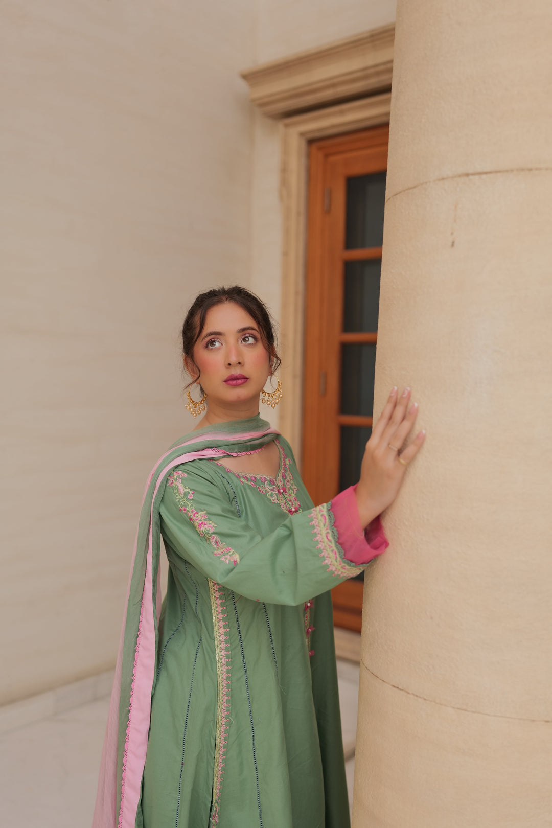 Omal by Komal - Sofia - Green - Lawn & Chiffon - 3 Piece