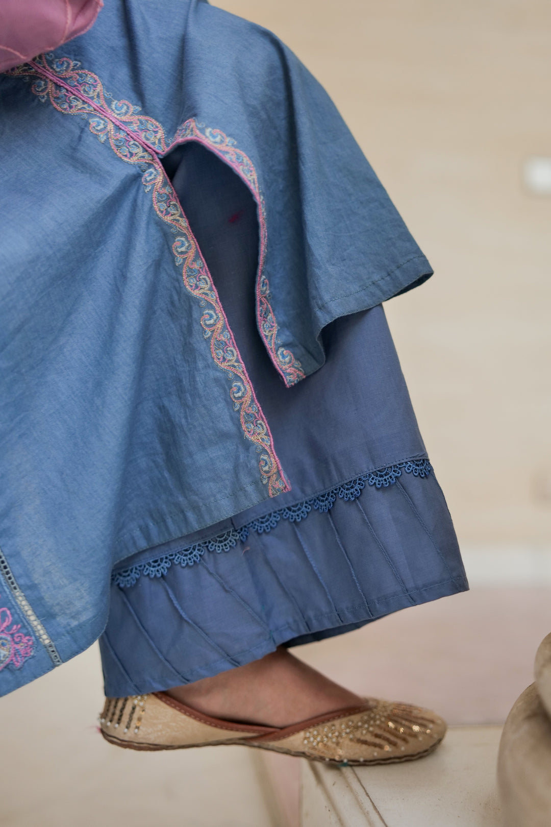 Omal by Komal - Irsa - Blue - Lawn & Chiffon - 3 Piece