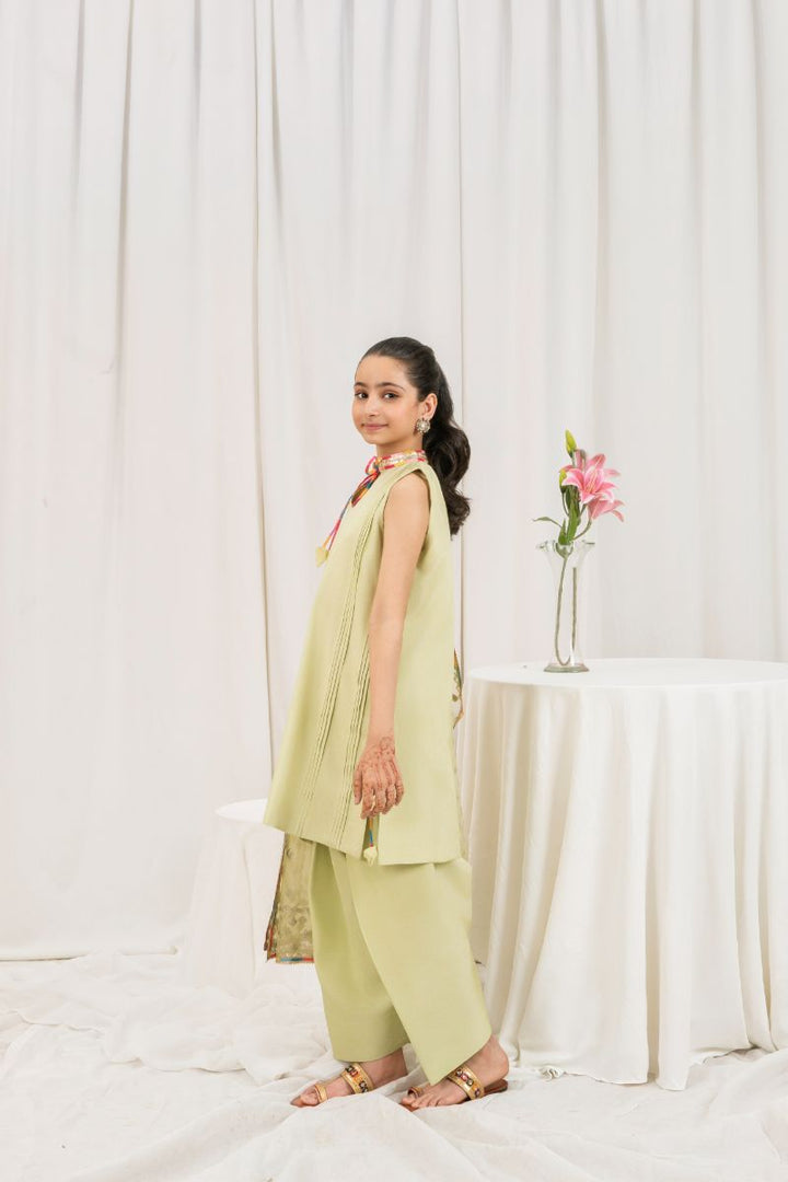 Fozia Khalid - PISTACHIO Green - Silk & Organza - 3 Piece