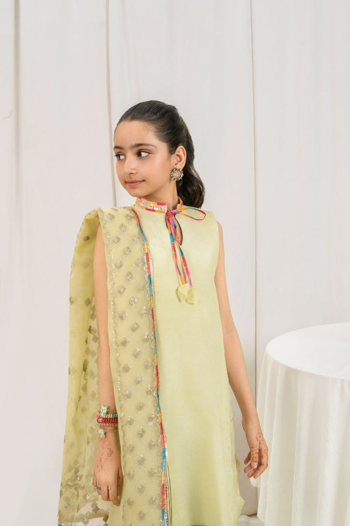Fozia Khalid - PISTACHIO Green - Silk & Organza - 3 Piece