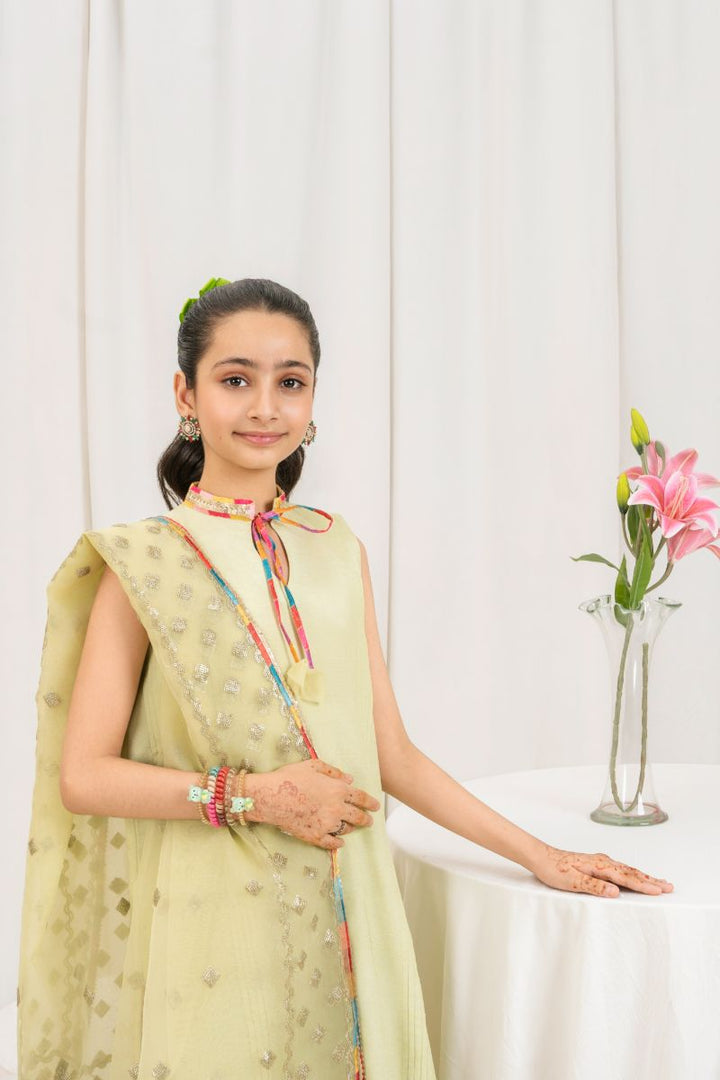 Fozia Khalid - PISTACHIO Green - Silk & Organza - 3 Piece