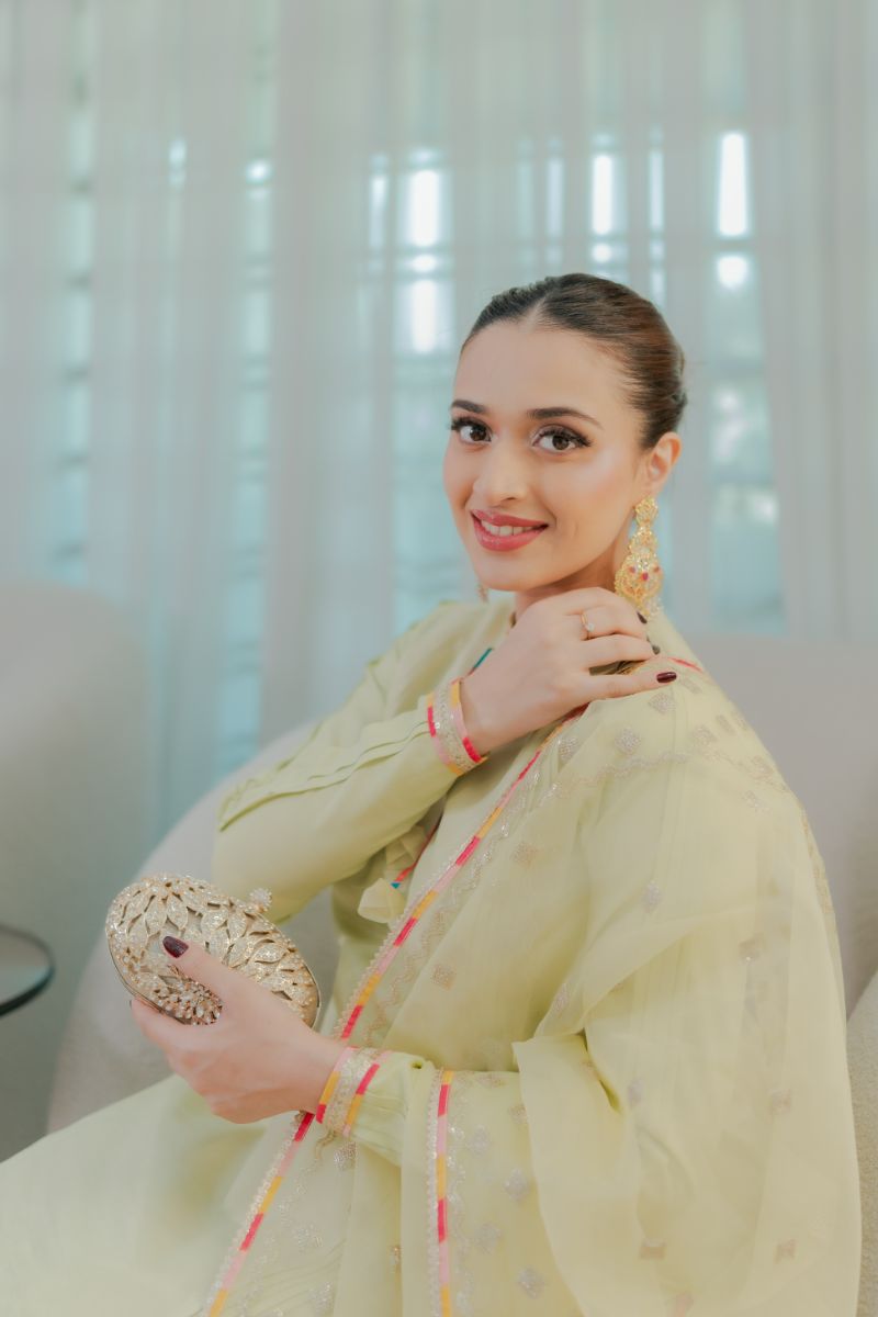 Fozia Khalid - PISTACHIO Green - Silk & Organza - 3 Piece