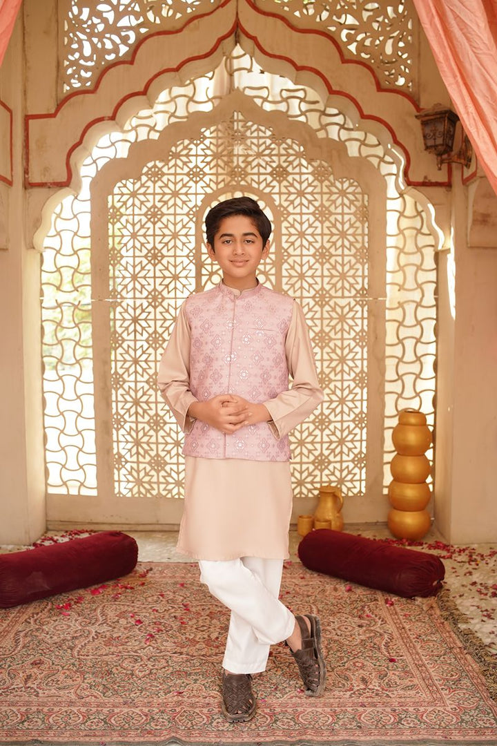 Cheeco Chic - PJWEID25 - Pink & Silver - Jacquard - Waistcoat - 1 Piece