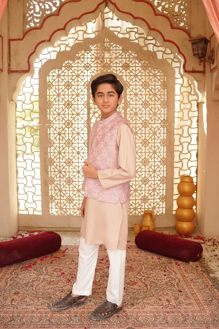 Cheeco Chic - PJWEID25 - Pink & Silver - Jacquard - Waistcoat - 1 Piece