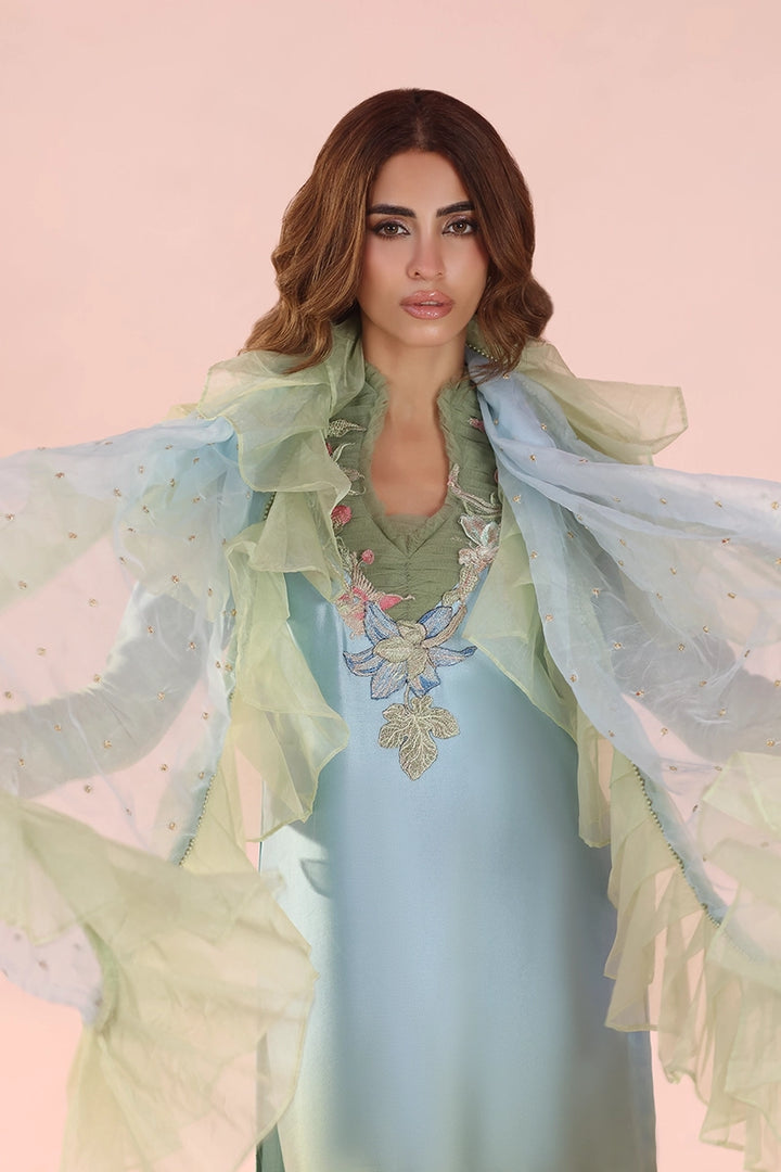 Musferah Saad - Pastel Mirage - Tissue,Silk & Organza - 3 Piece