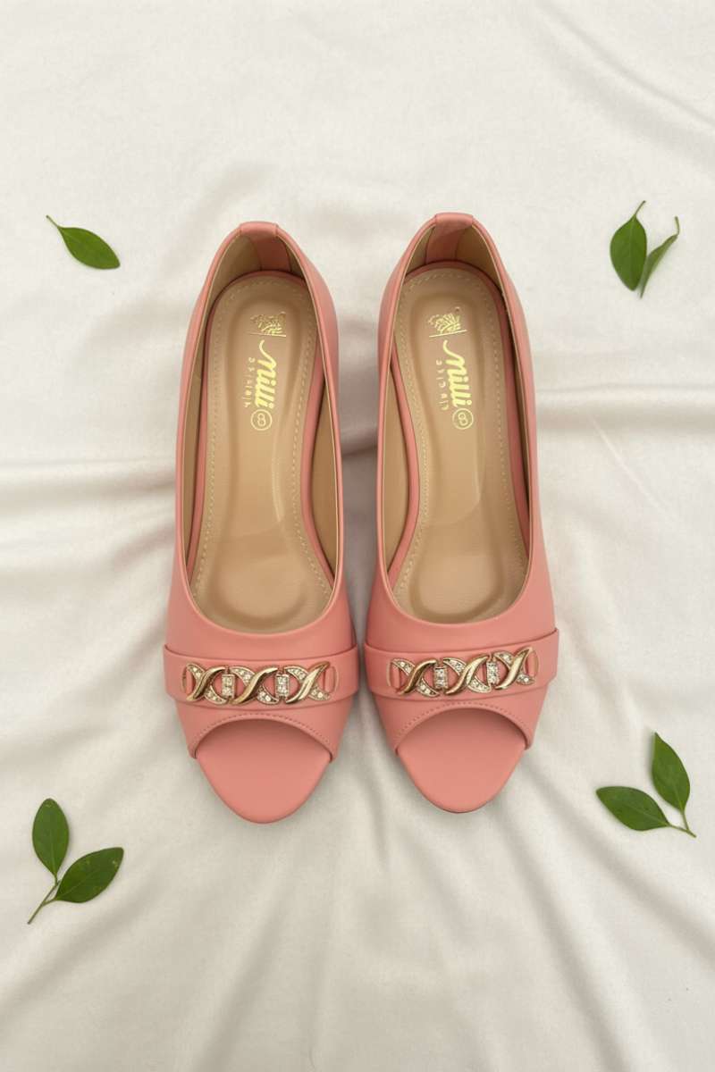 Milli Shoes - Peep Toe Wedge Heel - Pink