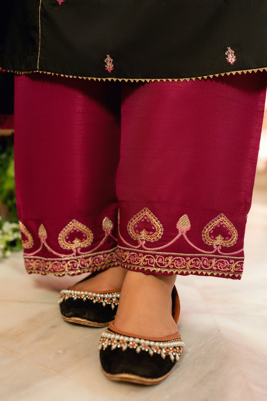 Omal by Komal - Shehrzad - Black Dobby - 3 Piece