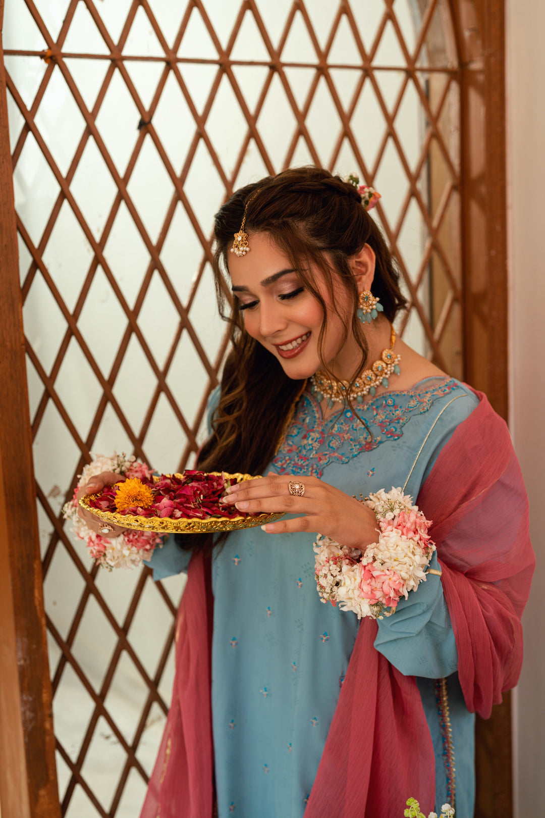 Omal by Komal - Hoorain - Blue - 3 Piece