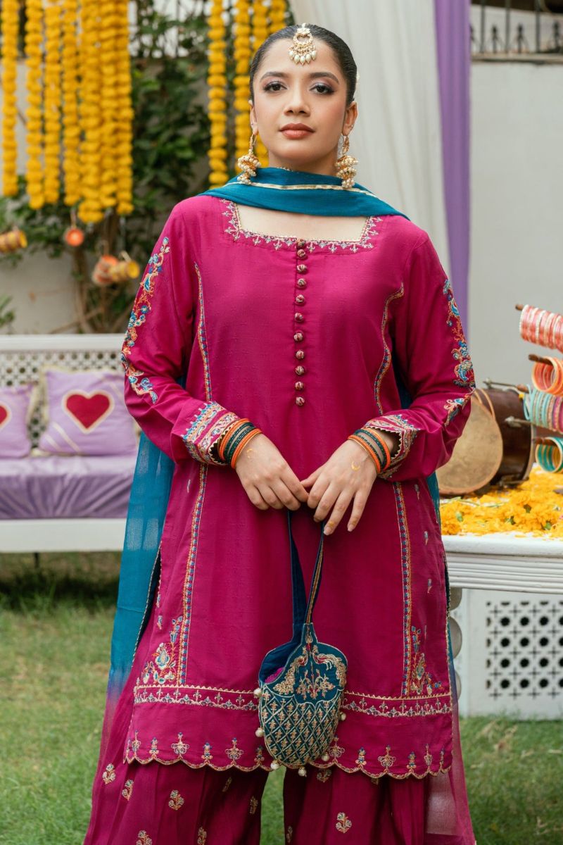 Omal by Komal - Reham - deep plum - 3 Piece