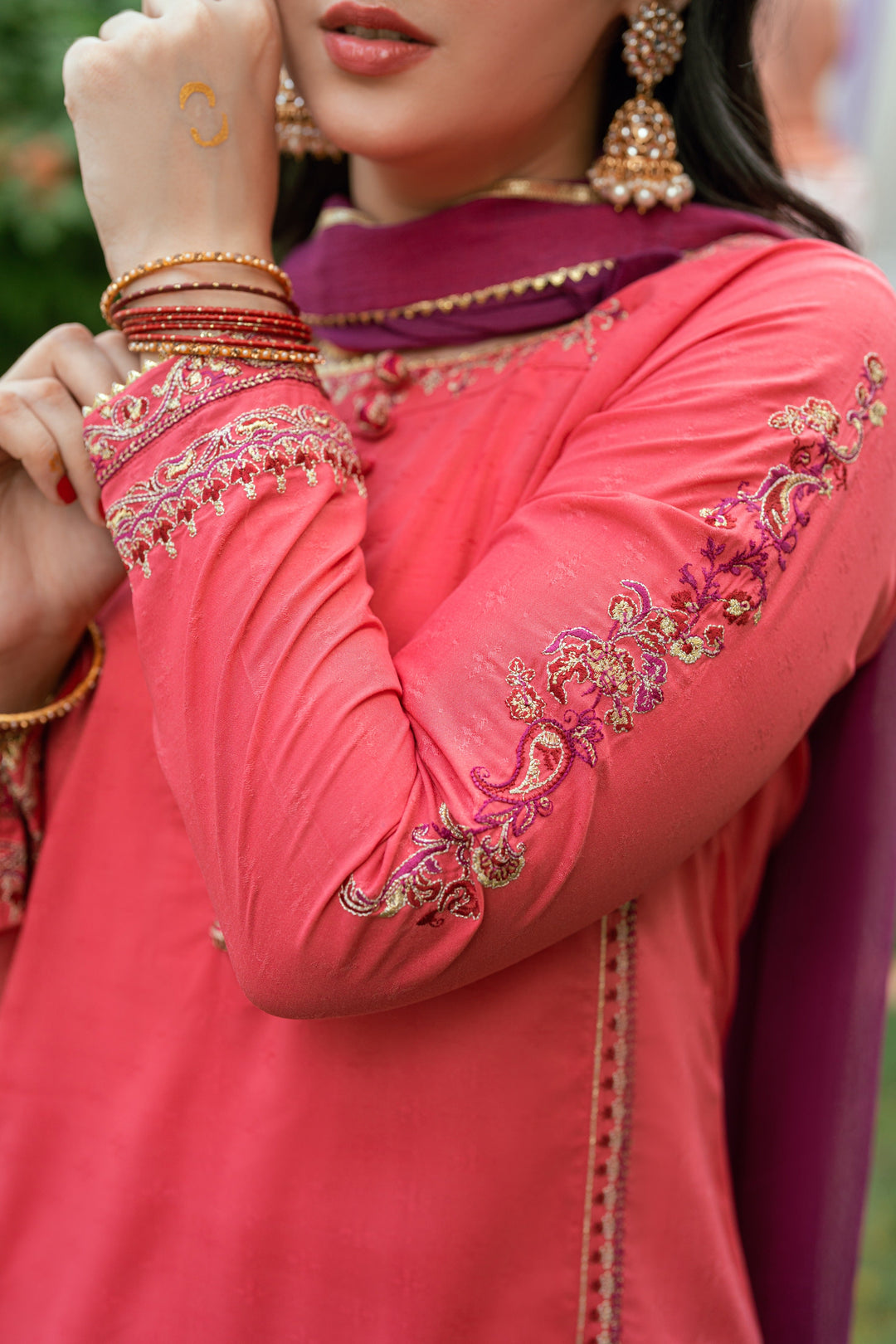 Omal by Komal - Dilruba - rose pink - 3 Piece