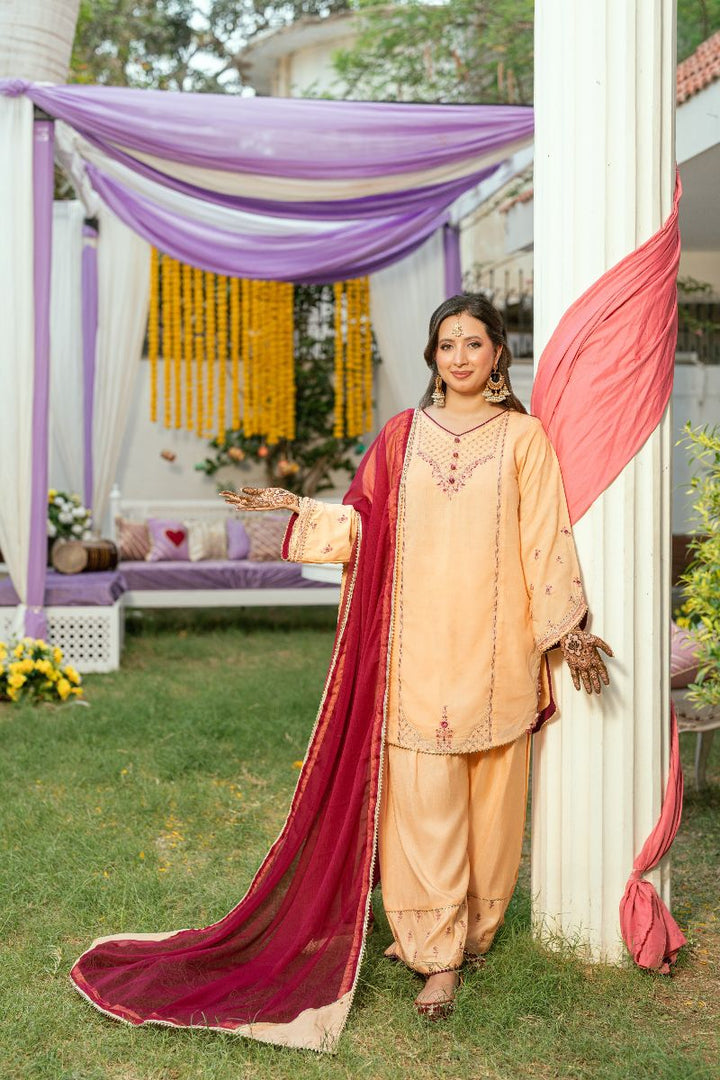 Omal by Komal - Jahan - Light peach - 3 Piece