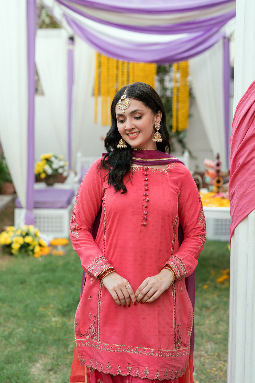 Omal by Komal - Dilruba - rose pink - 3 Piece